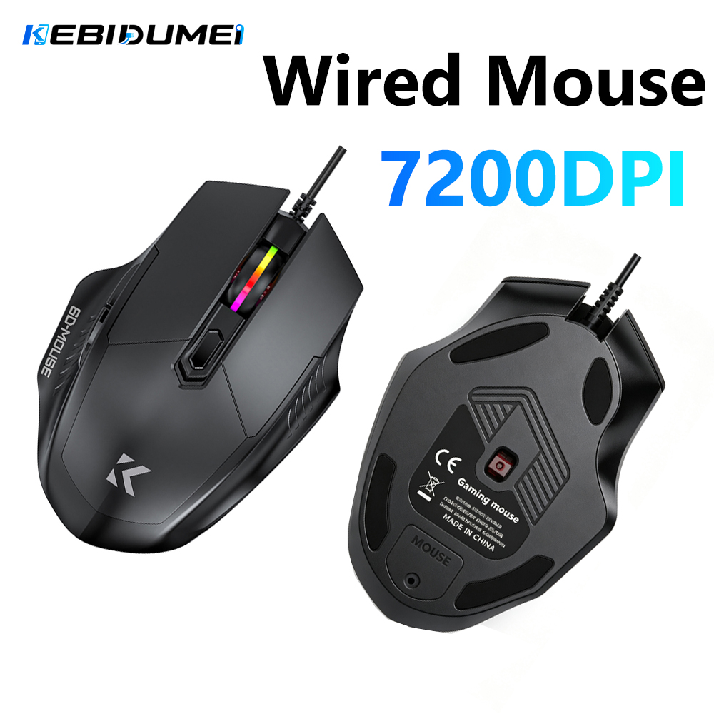 Laptop Electronics Accessories - Souris filaire KEBIDUMEI 7200DPI, 6 boutons,