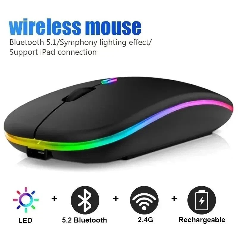 Laptop External Accessories - Souris sans fil Bluetooth double mode,