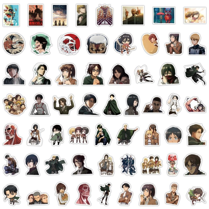 Laptop Accessories Wholesale - 60 autocollants anime Attack on Titan,