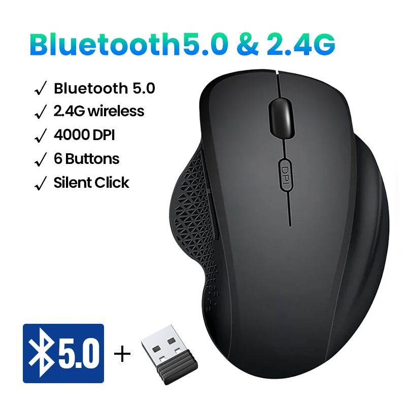 Laptop Electronics Accessories - Souris sans fil Bluetooth Rechargeable, 1600DPI,