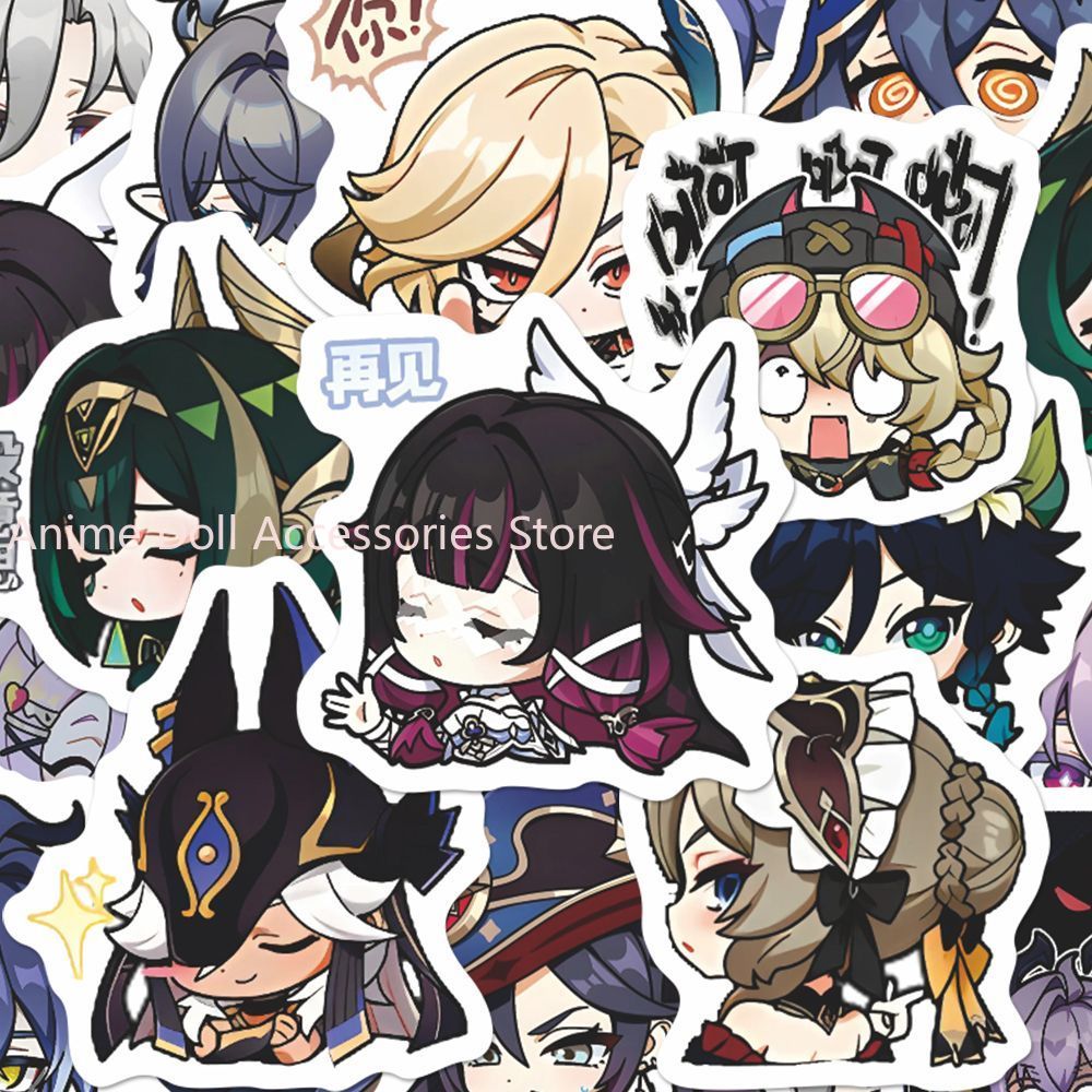 Laptop Accessories Wholesale - 64 autocollants Genshin Impact Moon Maiden,