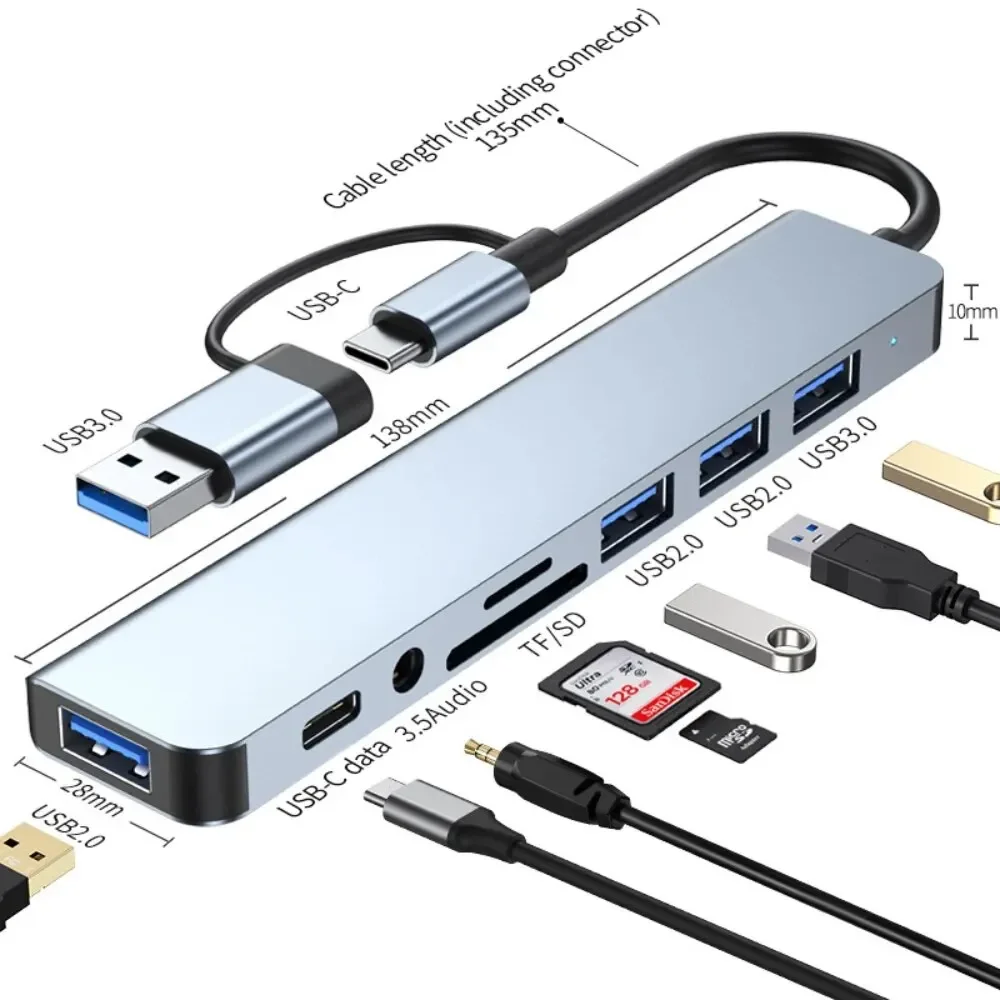 Hub USB-C 8 en 2 avec lecteur  - Laptop Accessories Hub avis et prix