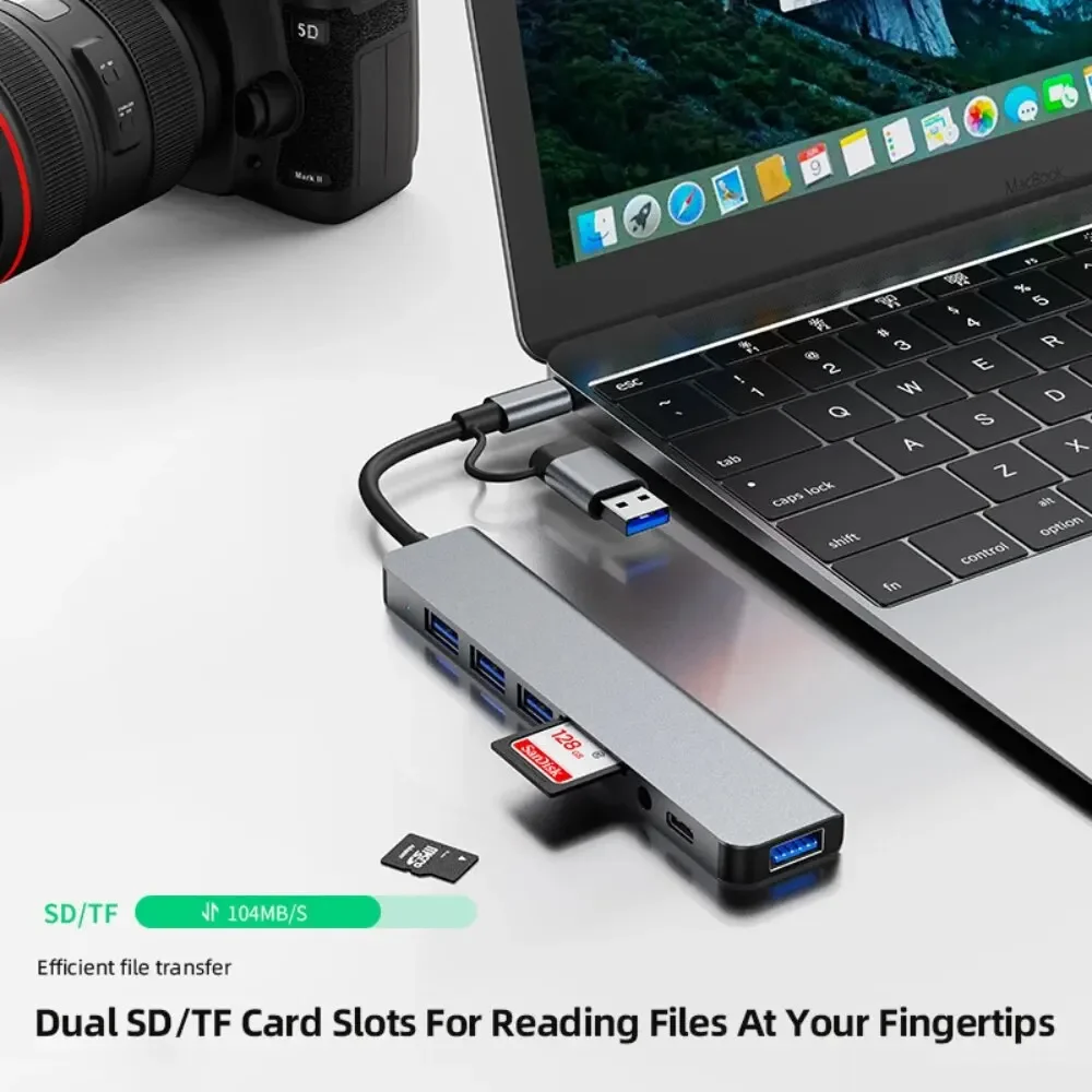Hub USB-C 8 en 2 avec lecteur  - Laptop Accessories Hub avis et prix