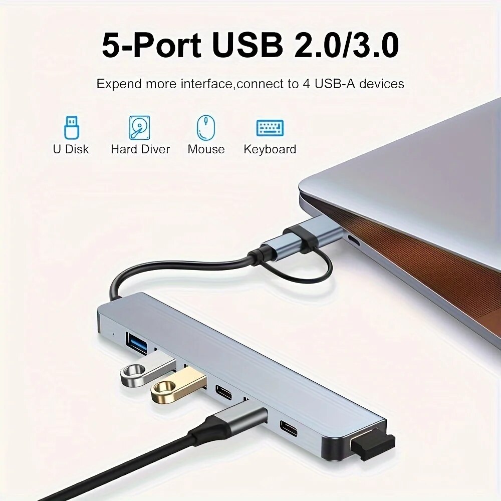 Hub USB3.0 2 en 1, 7 ports, ex - Laptop Accessories Hub avis et prix